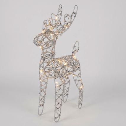 BRILAGI - LED karácsonyi dekoráció LED/3xAA 42 cm rénszarvas meleg fehér/ezüst