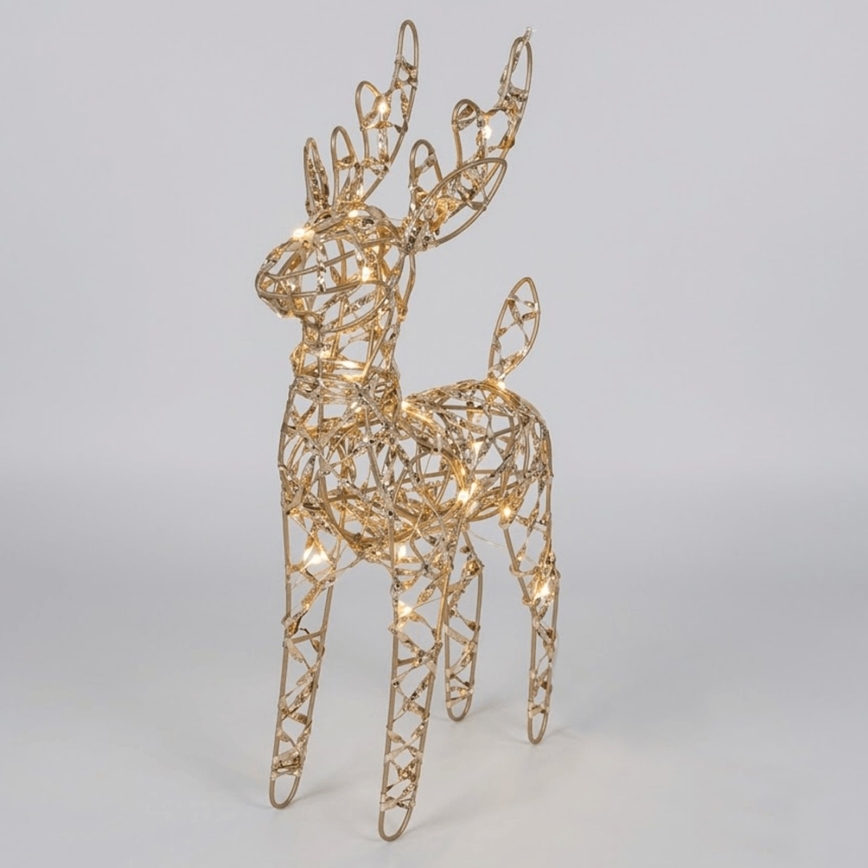 BRILAGI - LED karácsonyi dekoráció LED/3xAA 42 cm rénszarvas meleg fehér/arany
