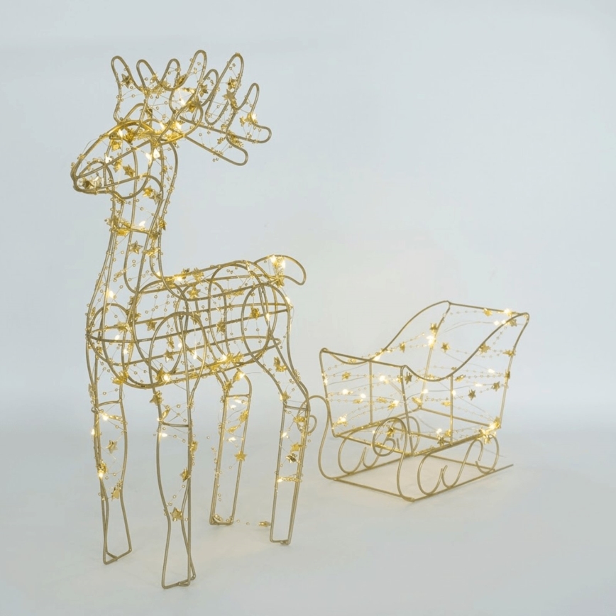 BRILAGI - LED karácsonyi dekoráció LED/3xAA 46 cm rénszarvas szánkóval meleg fehér