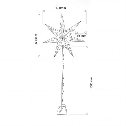 BRILAGI - LED karácsonyi dekoráció LED/3xAA 60 cm csillag
