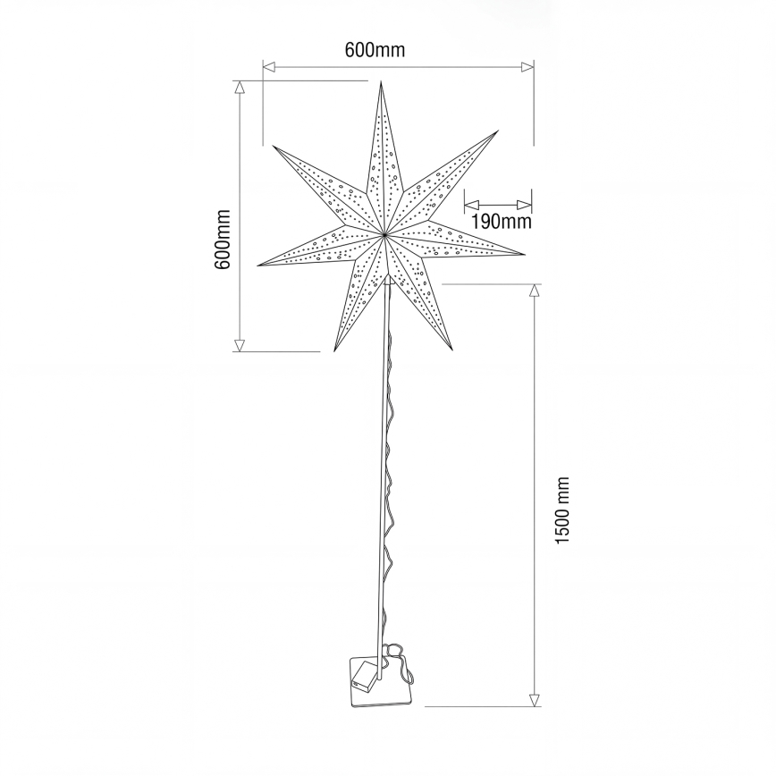 BRILAGI - LED karácsonyi dekoráció LED/3xAA 60 cm csillag