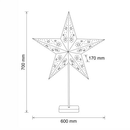 BRILAGI - LED karácsonyi dekoráció LED/3xAA 70x60 cm csillag