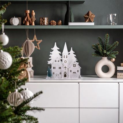 Brilagi - LED karácsonyi dísz LED/2xAA kis templom