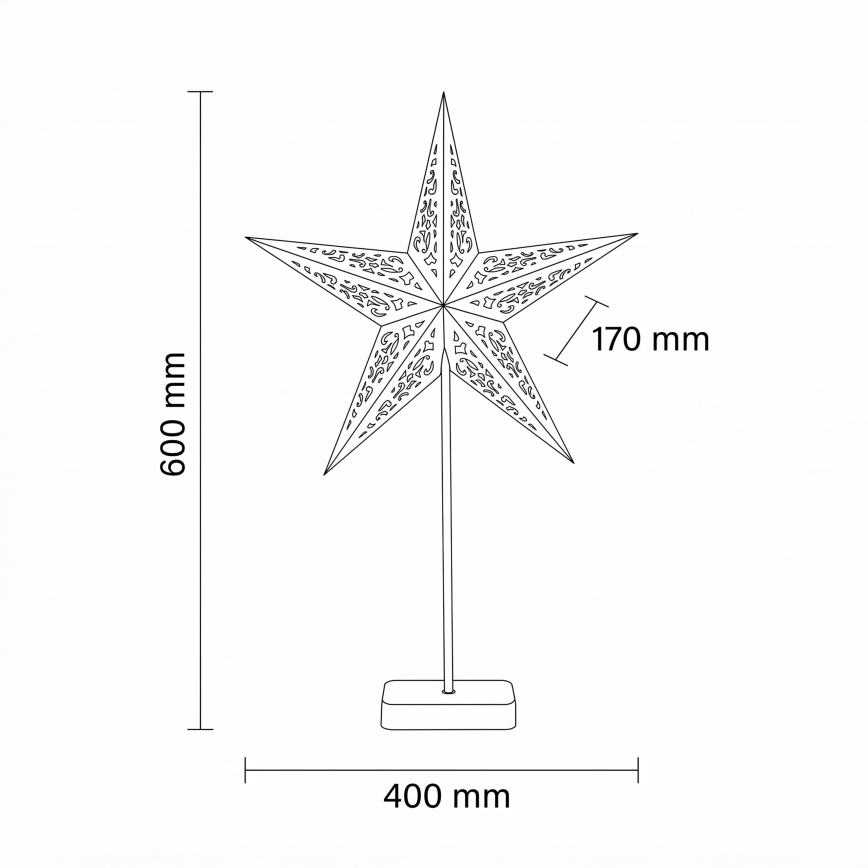 BRILAGI - LED karácsonyi dísz LED/3xAA 60x40 cm csillag