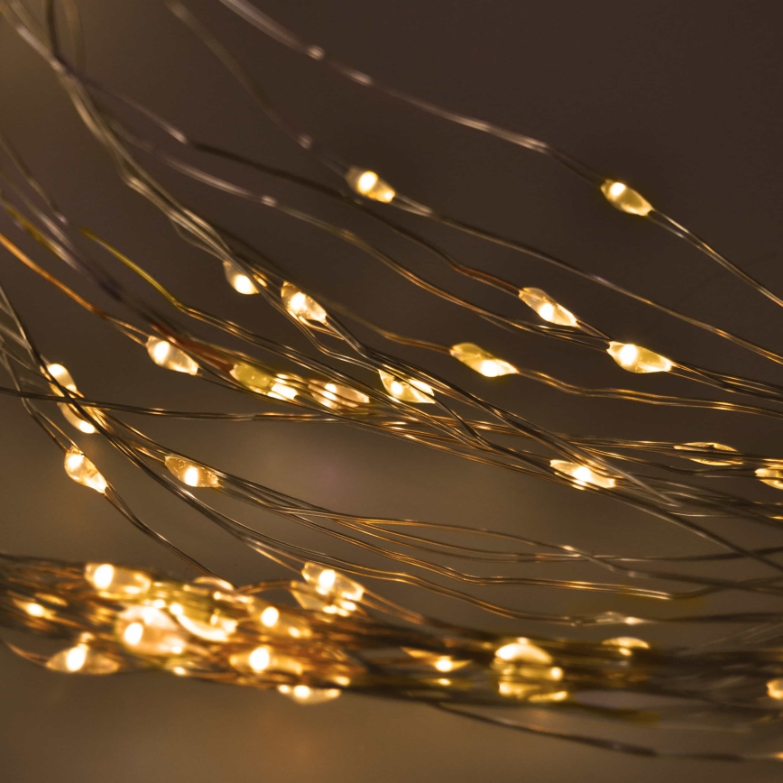 BRILAGI - LED karácsonyi fényfüggöny 300xLED/8 funkció/3xAA/USB 1,2 m meleg fehér