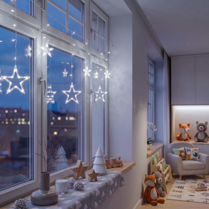 BRILAGI - LED Karácsonyi fényfüggöny 77xLED/3xAA/USB 1,8m hideg fehér