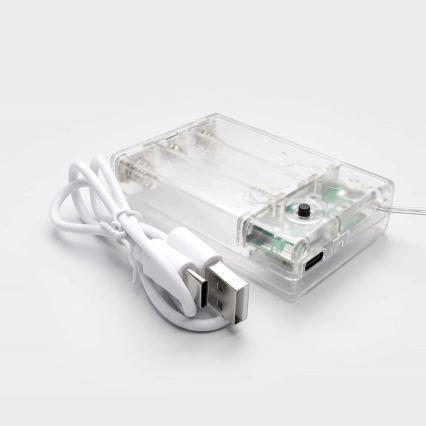 BRILAGI - LED Karácsonyi fényfüggöny 77xLED/3xAA/USB 1,8m hideg fehér