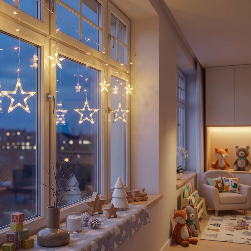BRILAGI - LED Karácsonyi fényfüggöny 77xLED/3xAA/USB 1,8m meleg fehér