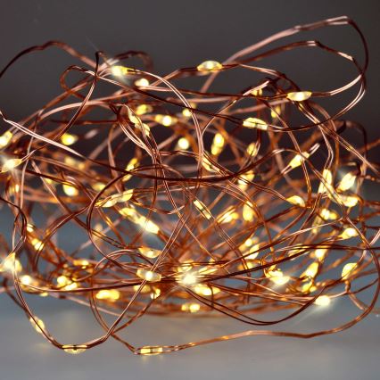Brilagi - LED karácsonyi fényfüzér 100xLED/3xAA 10m meleg fehér
