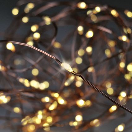 Brilagi - LED karácsonyi fényfüzér 100xLED/3xAA 10m meleg fehér