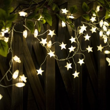 Brilagi - LED karácsonyi fényfüzér 40xLED/3xAA 1,8m meleg fehér csillagok