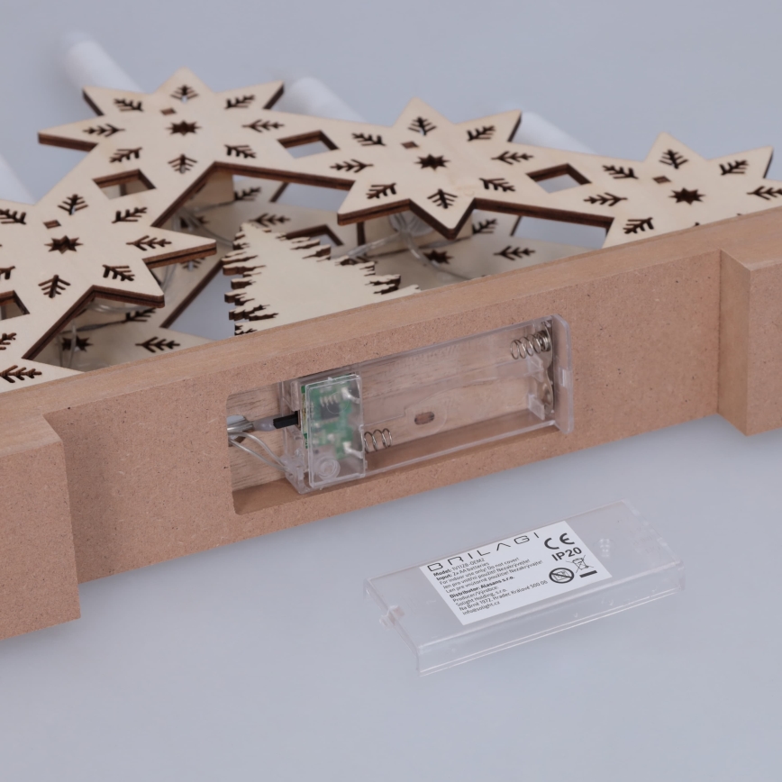 BRILAGI - LED karácsonyi gyertyatartó 5xLED/2xAA bézs