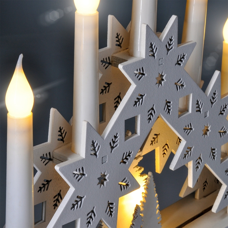 BRILAGI - LED Karácsonyi gyertyatartó 5xLED/2xAA fehér