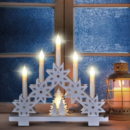 Brilagi - LED karácsonyi gyertyatartó 5xLED/2xAA