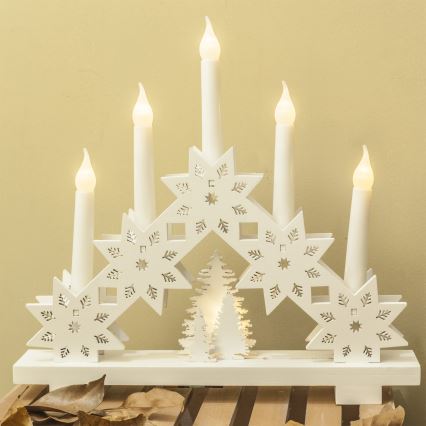 Brilagi - LED karácsonyi gyertyatartó 5xLED/2xAA