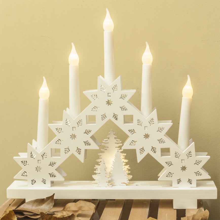 Brilagi - LED karácsonyi gyertyatartó 5xLED/2xAA