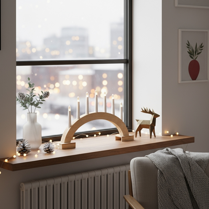 Brilagi - LED karácsonyi gyertyatartó 7xLED/2xAA 28x45 cm