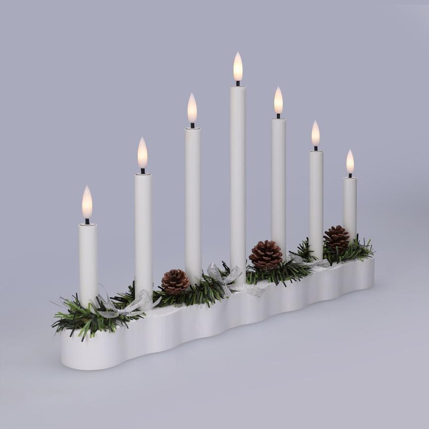 BRILAGI - LED karácsonyi gyertyatartó 7xLED/2xAA fehér
