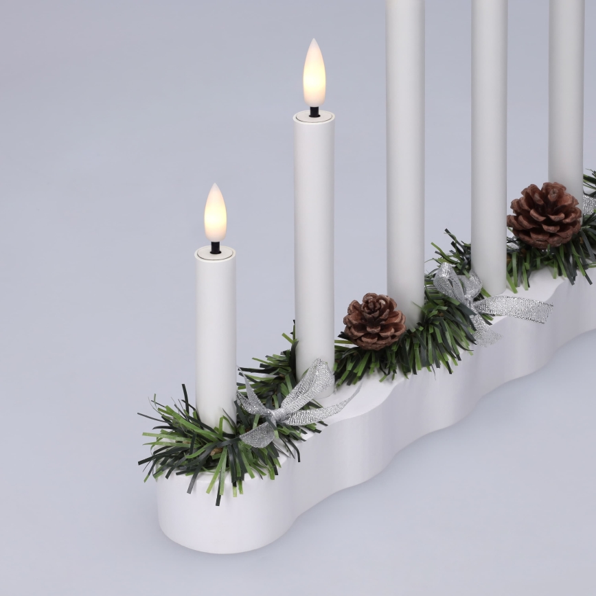 BRILAGI - LED karácsonyi gyertyatartó 7xLED/2xAA fehér