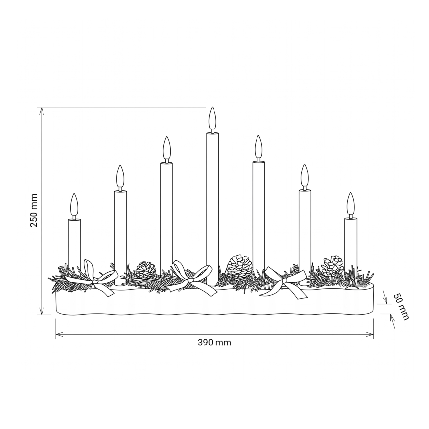 BRILAGI - LED karácsonyi gyertyatartó 7xLED/2xAA fehér