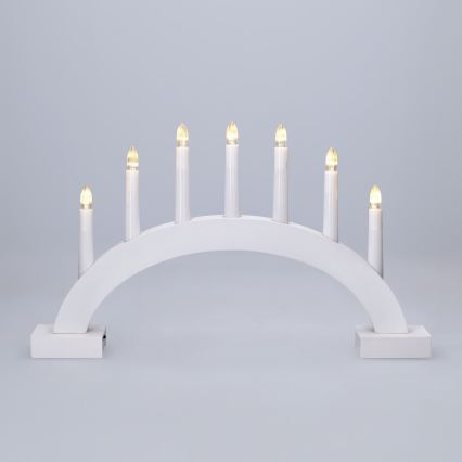 BRILAGI - LED karácsonyi gyertyatartó 7xLED/2xAA fehér