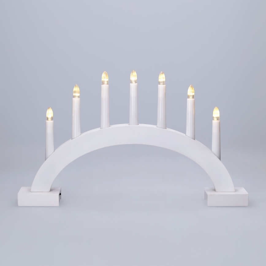 BRILAGI - LED karácsonyi gyertyatartó 7xLED/2xAA fehér