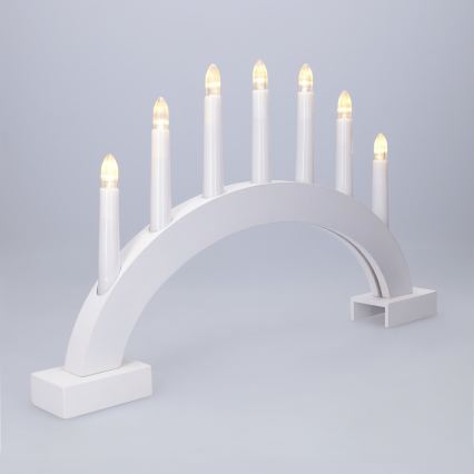 BRILAGI - LED karácsonyi gyertyatartó 7xLED/2xAA fehér