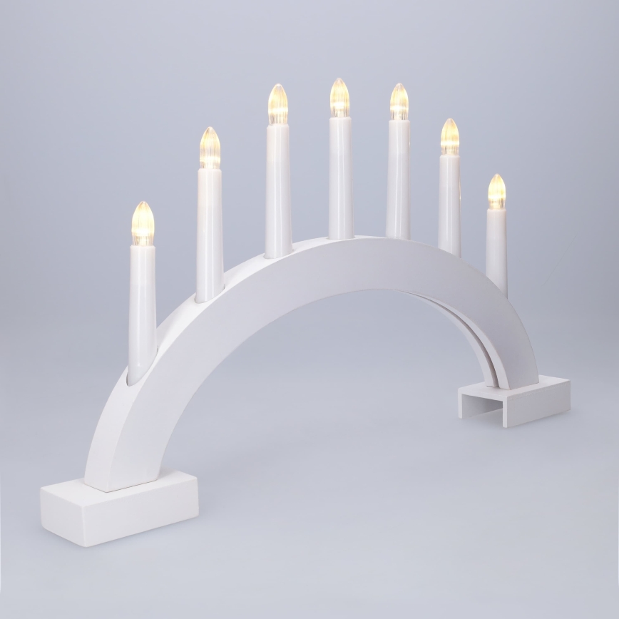 BRILAGI - LED karácsonyi gyertyatartó 7xLED/2xAA fehér