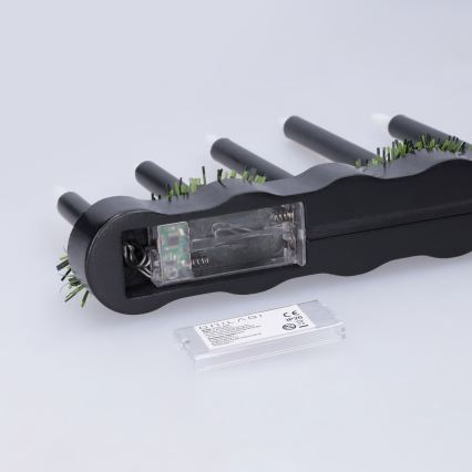 BRILAGI - LED karácsonyi gyertyatartó 7xLED/2xAA fekete