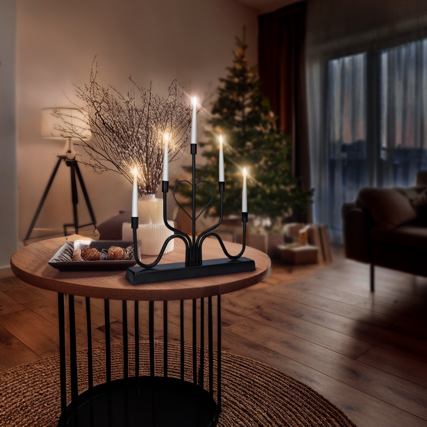 Brilagi - LED karácsonyi gyertyatartó LED/2xAA fekete