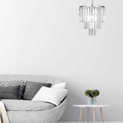 Brilagi - LED Kristály csillár láncon MOZART 4xE14/40W/230V fényezett króm