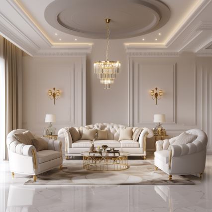 Brilagi - LED Kristály csillár láncon MOZART 5xE14/40W/230V arany