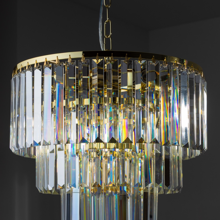 Brilagi - LED Kristály csillár láncon MOZART 5xE14/40W/230V arany