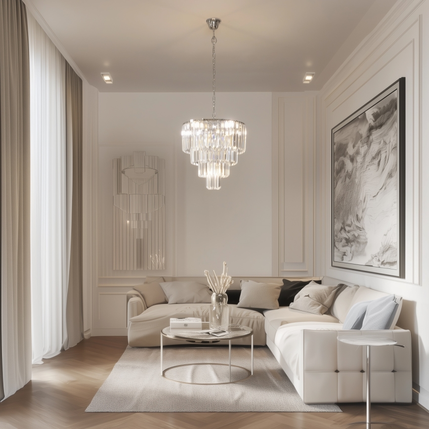 Brilagi - LED Kristály csillár láncon MOZART 5xE14/40W/230V fényezett króm