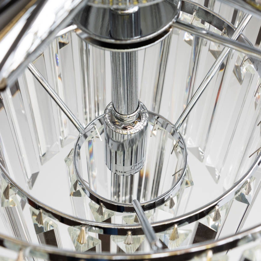 Brilagi - LED Kristály csillár láncon MOZART 5xE14/40W/230V fényezett króm