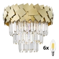 BRILAGI - LED kristály mennyezeti lámpa MIRAGE 6xE14/40W/230V, átmérő 48 cm