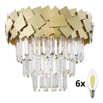 Brilagi - LED kristály mennyezeti lámpa MIRAGE 6xE14/40W/230V, átmérő 48 cm