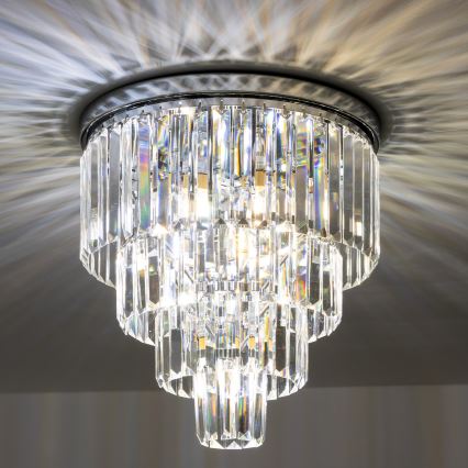 Brilagi - LED kristály mennyezeti lámpa MOZART 5xE14/40W/230V, Ø 40 cm, fényes króm