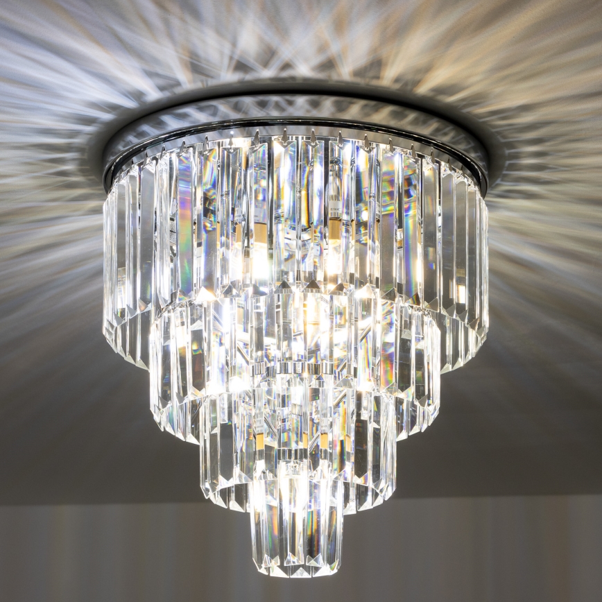 Brilagi - LED kristály mennyezeti lámpa MOZART 5xE14/40W/230V, Ø 40 cm, fényes króm