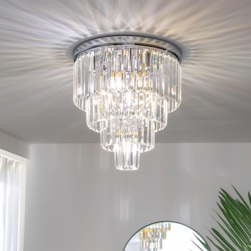 Brilagi - LED kristály mennyezeti lámpa MOZART 5xE14/40W/230V, Ø 40 cm, fényes króm