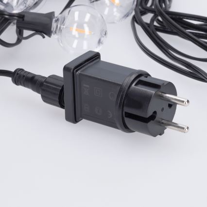 Brilagi - LED kültéri dekorációs fényfüzér GIRLANDA 10xE12/0,6W/230V 8m fekete IP44 meleg fehér