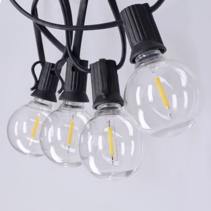 Brilagi - LED kültéri dekorációs fényfüzér GIRLANDA 10xE12/0,6W/230V 8m fekete IP44 meleg fehér