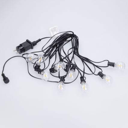 Brilagi - LED kültéri dekorációs fényfüzér GIRLANDA 10xE12/0,6W/230V 8m fekete IP44 meleg fehér