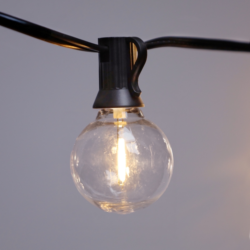 Brilagi - LED kültéri díszfüzér GIRLANDA 18xE12/0,6W/230V 13m fekete IP44 meleg fehér
