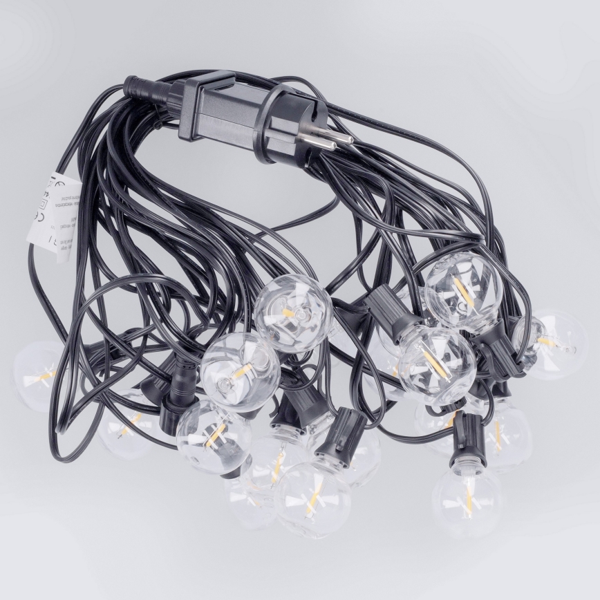 Brilagi - LED kültéri díszfüzér GIRLANDA 18xE12/0,6W/230V 13m fekete IP44 meleg fehér