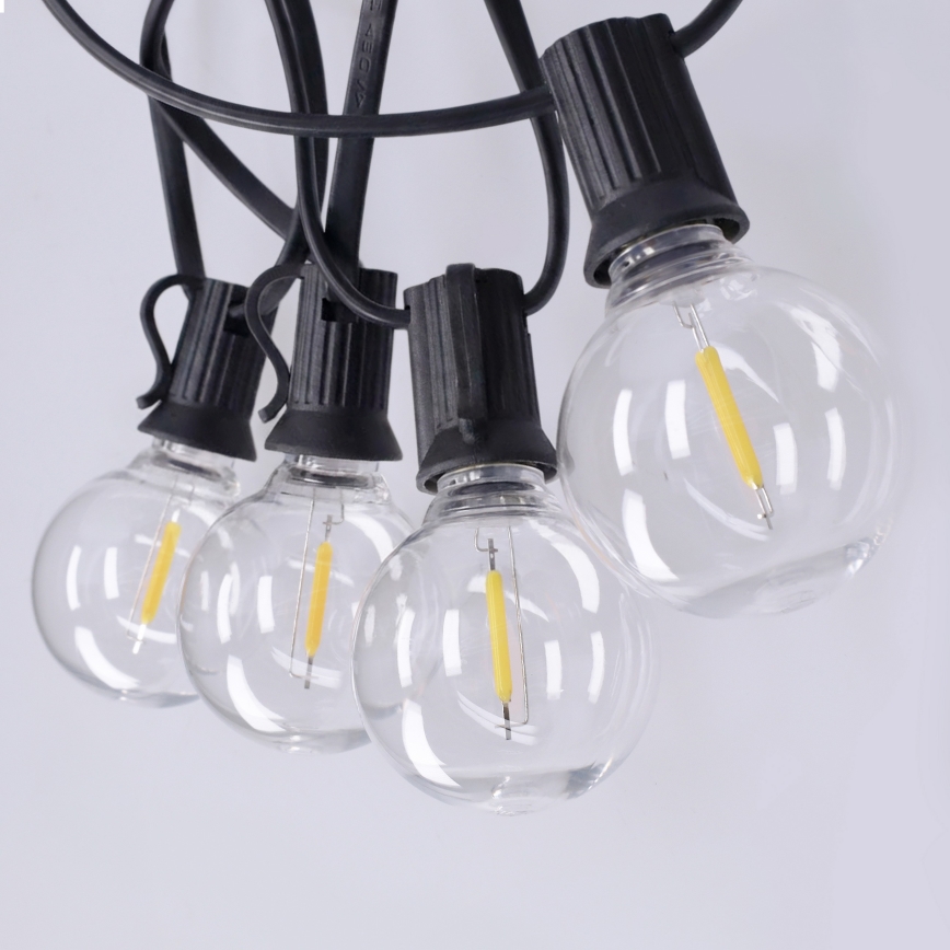 Brilagi - LED kültéri díszfüzér GIRLANDA 18xE12/0,6W/230V 13m fekete IP44 meleg fehér