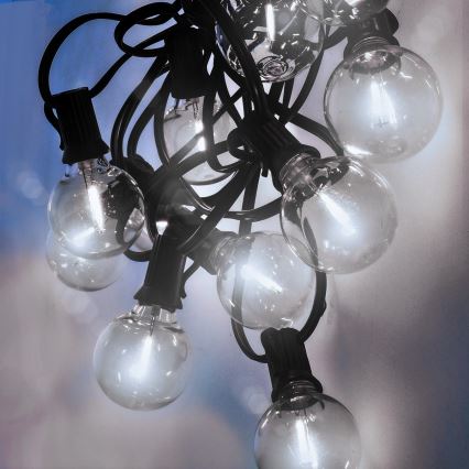 Brilagi - LED kültéri dekorációs fényfüzér GIRLANDA 25xE12/0,8W/230V 20m IP44 hideg fehér
