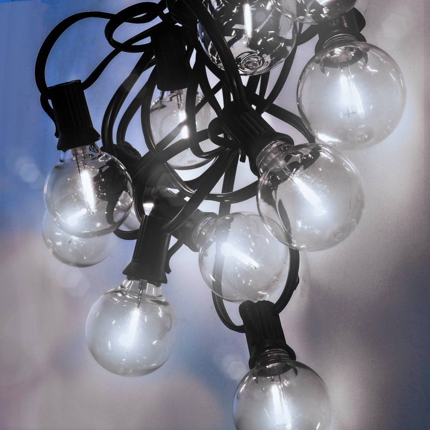 Brilagi - LED kültéri dekorációs fényfüzér GIRLANDA 25xE12/0,8W/230V 20m IP44 hideg fehér