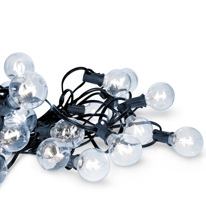 Brilagi - LED kültéri dekorációs fényfüzér GIRLANDA 25xE12/0,8W/230V 20m IP44 hideg fehér