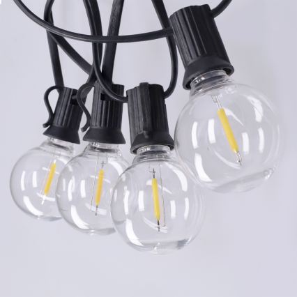 Brilagi - LED kültéri dekorációs fényfüzér GIRLANDA 25×E12/0,36 W/24 V 20 m fekete IP44 meleg fehér